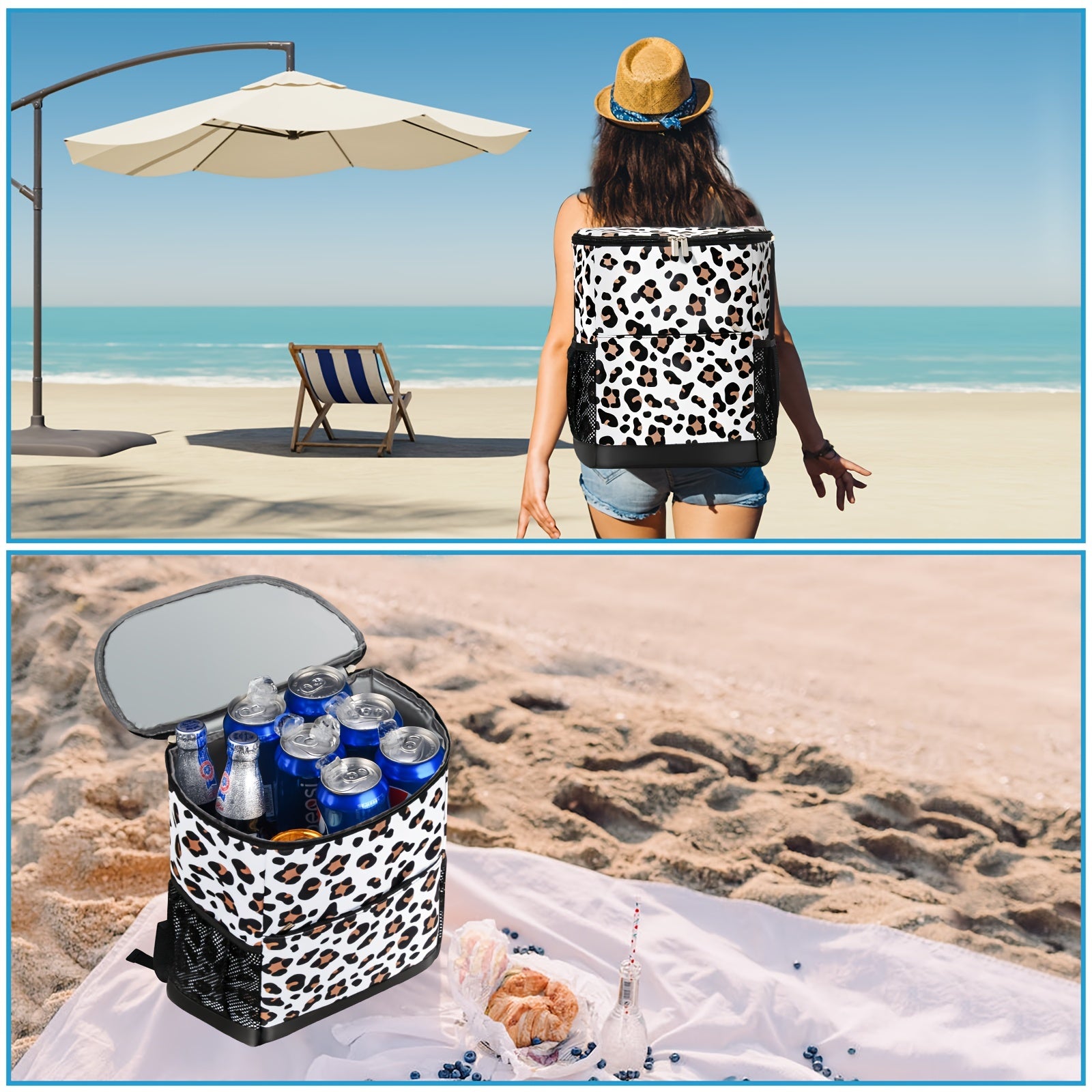 Leak Proof Waterproof Cooler Backpack for Beach Camping Hiking