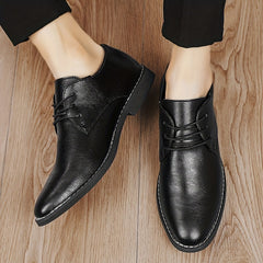 Men's Pointed Toe Lace Up Derby Shoes Business Formal Wear