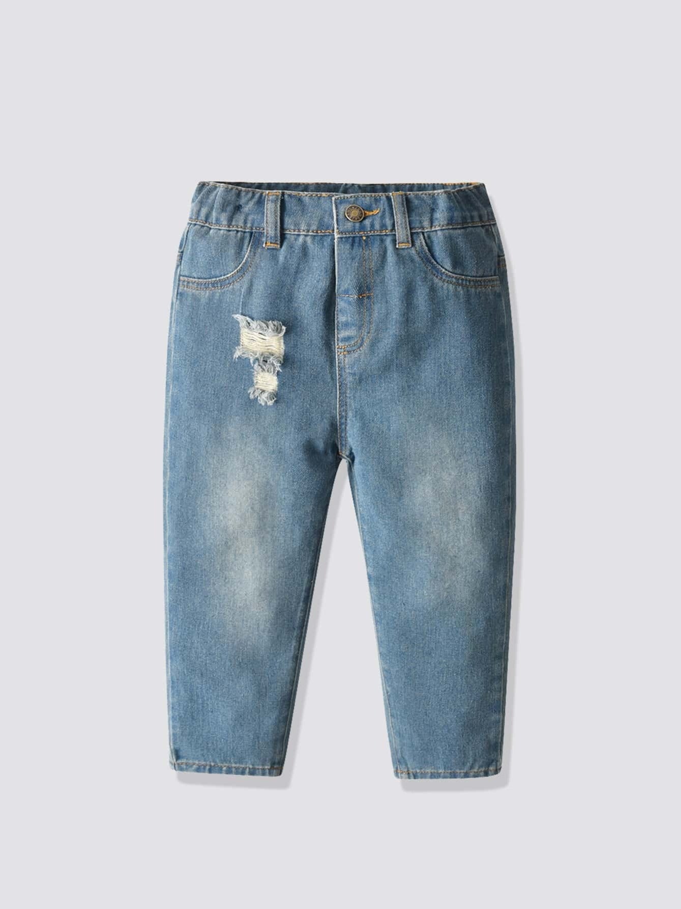 Kids Casual Ripped Jeans for Fall/Winter