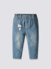 Kids Casual Ripped Jeans for Fall/Winter