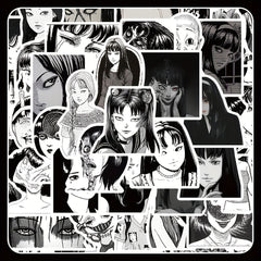 50 Anime Tomie Stickers for Phone Case Laptop Skateboard Waterproof