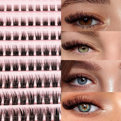 110pcs Cluster Eyelashes D Curling Wispy Lashes Mink Hair Fluff