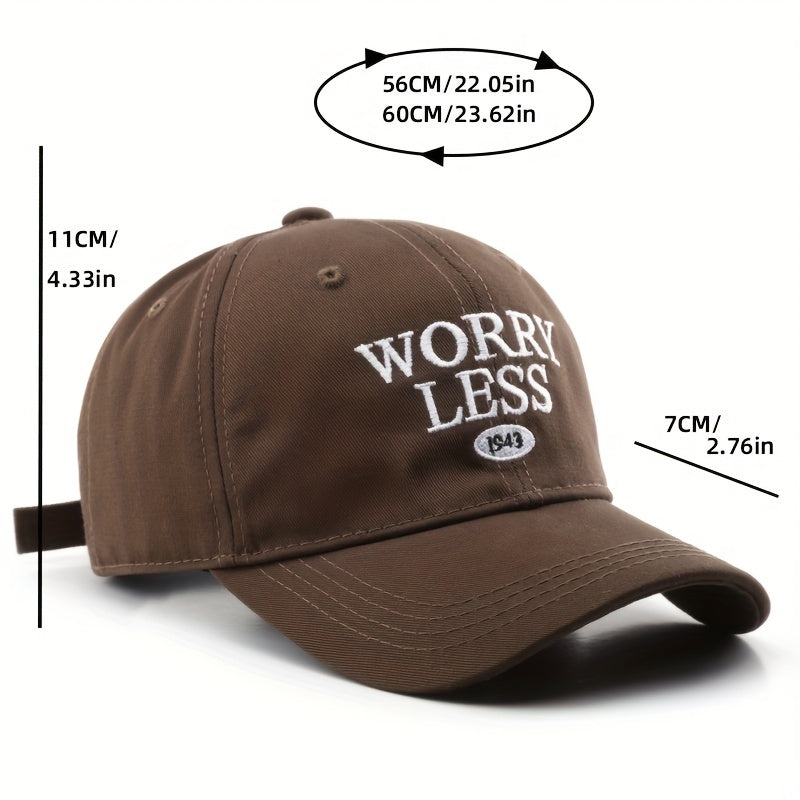 WORRY LESS Embroidery Baseball Cap Casual Unisex Dad Hats