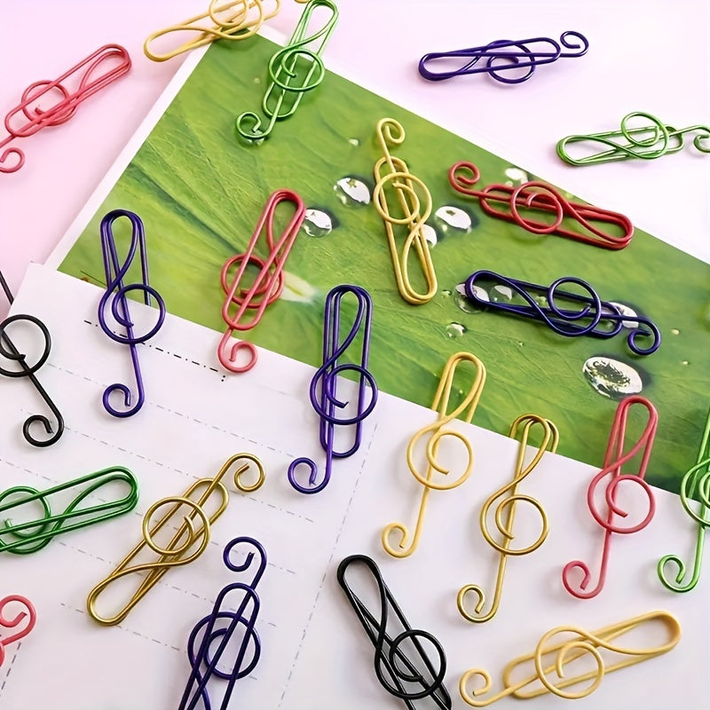 50pcs Musical Notes Metal Paper Clips for Office and School Supplies