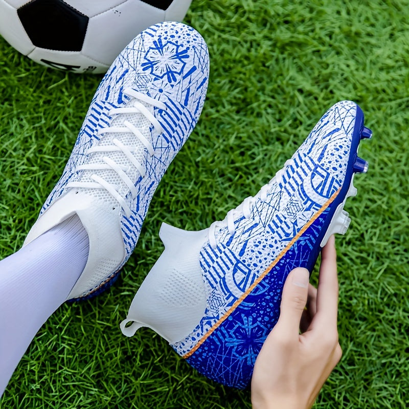 High Top Football Shoes Long Spikes Lightweight Turf Soccer Shoes