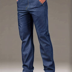 Men's Stretch Straight Leg Jeans Casual Pants for Business
