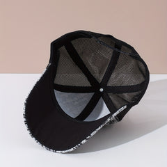 Sequins Stripe Y2K Baseball Cap Dad Hat Sunscreen Sports Hat