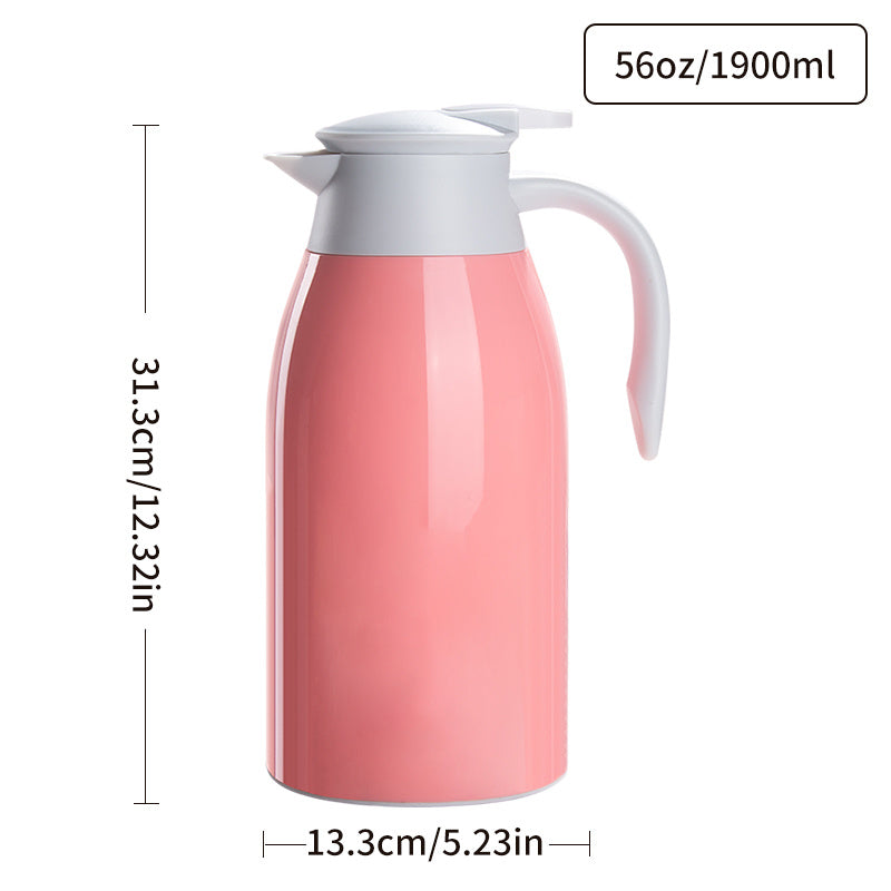Pink Vacuum Coffee Pot 56oz Vacuum Water Bottle Household Kitchen Flask