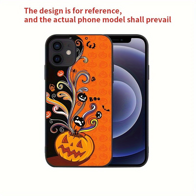 Scary Pumpkin Bat Pattern Anti-Scratch Case for iPhone 11 12 13 14