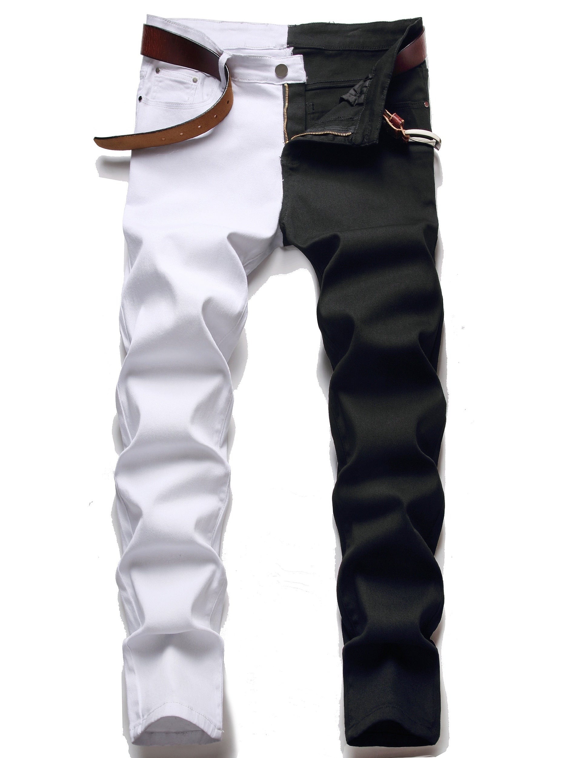 Men's Slim Fit Block Jeans for All Seasons