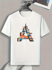 Castle Print Men's Graphic Tee for Summer