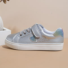 Girl's Solid Skate Shoes Comfy Non Slip Soft Sole Sneakers For Kids