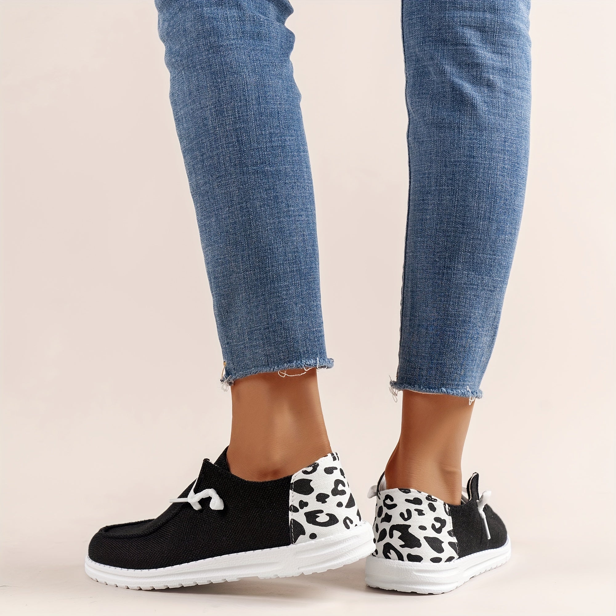 Women's Casual Canvas Shoes Lace Up Low Top Slip On Loafers