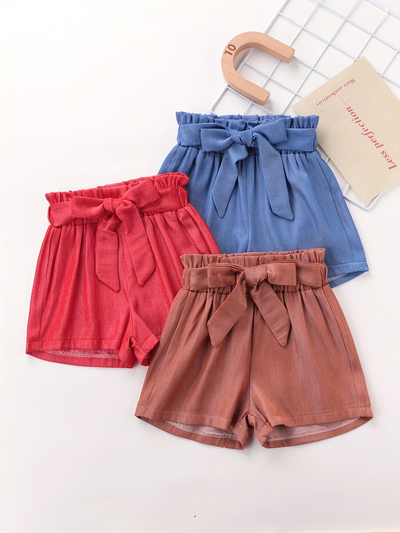 Toddler Girls Paperbag Waist Belted Shorts Set