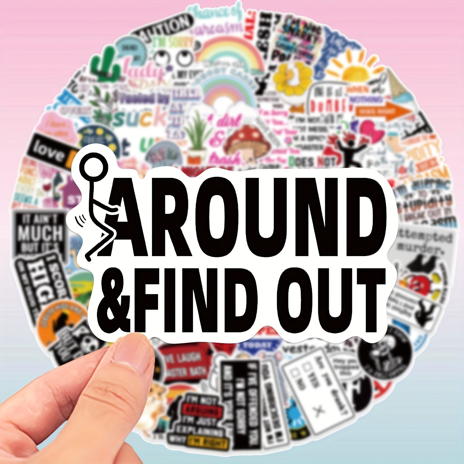 100 Sarcastic Stickers Humorous Cartoon Decals DIY Crafts Laptop Skateboard