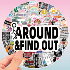 100 Sarcastic Stickers Humorous Cartoon Decals DIY Crafts Laptop Skateboard