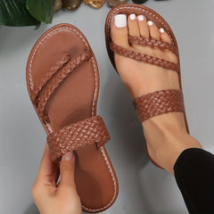 Women's Lightweight Flat Slide Sandals Open Toe Slip On Shoes
