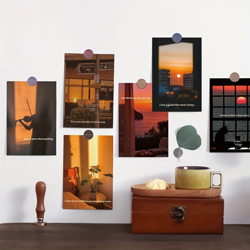 Set of 10 Sunset Scenery Postcards for Wall Decor & Greetings
