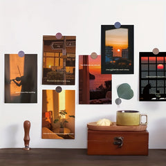 Set of 10 Sunset Scenery Postcards for Wall Decor & Greetings