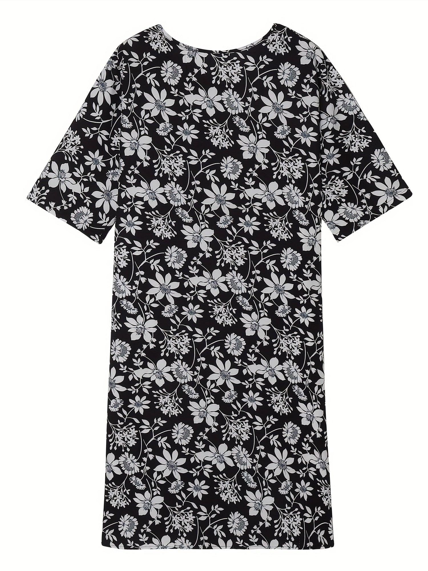 Floral Print Short Sleeve Casual Dress