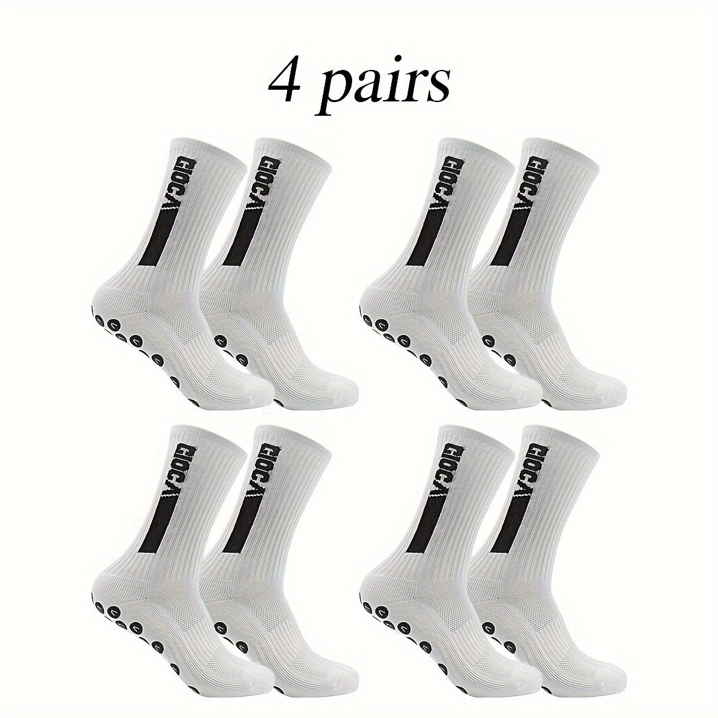 Anti Slip Football Socks With Grip Pads Breathable Sweat-absorbing