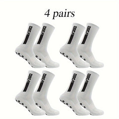 Anti Slip Football Socks With Grip Pads Breathable Sweat-absorbing