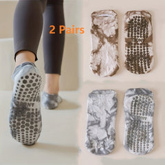 Tie Dye Ankle Socks Anti Skid Gripper Yoga Pilates Barre Ballet Fitness