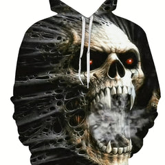 Starry Sky Planet Print Hoodie Men Drawstring Pullover