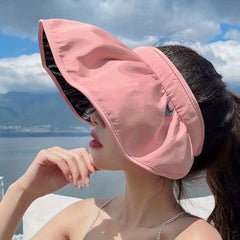 Wide Brim UV Protection Sun Hat Solid Shell Visor Hat