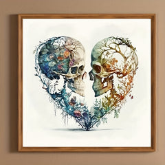 DIY 5D Diamond Painting Set Heart Skull Embroidery Cross Stitch Picture