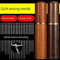 30pcs Solid Wood Needles Set With Needle Cartridge Household Sewing Accessories