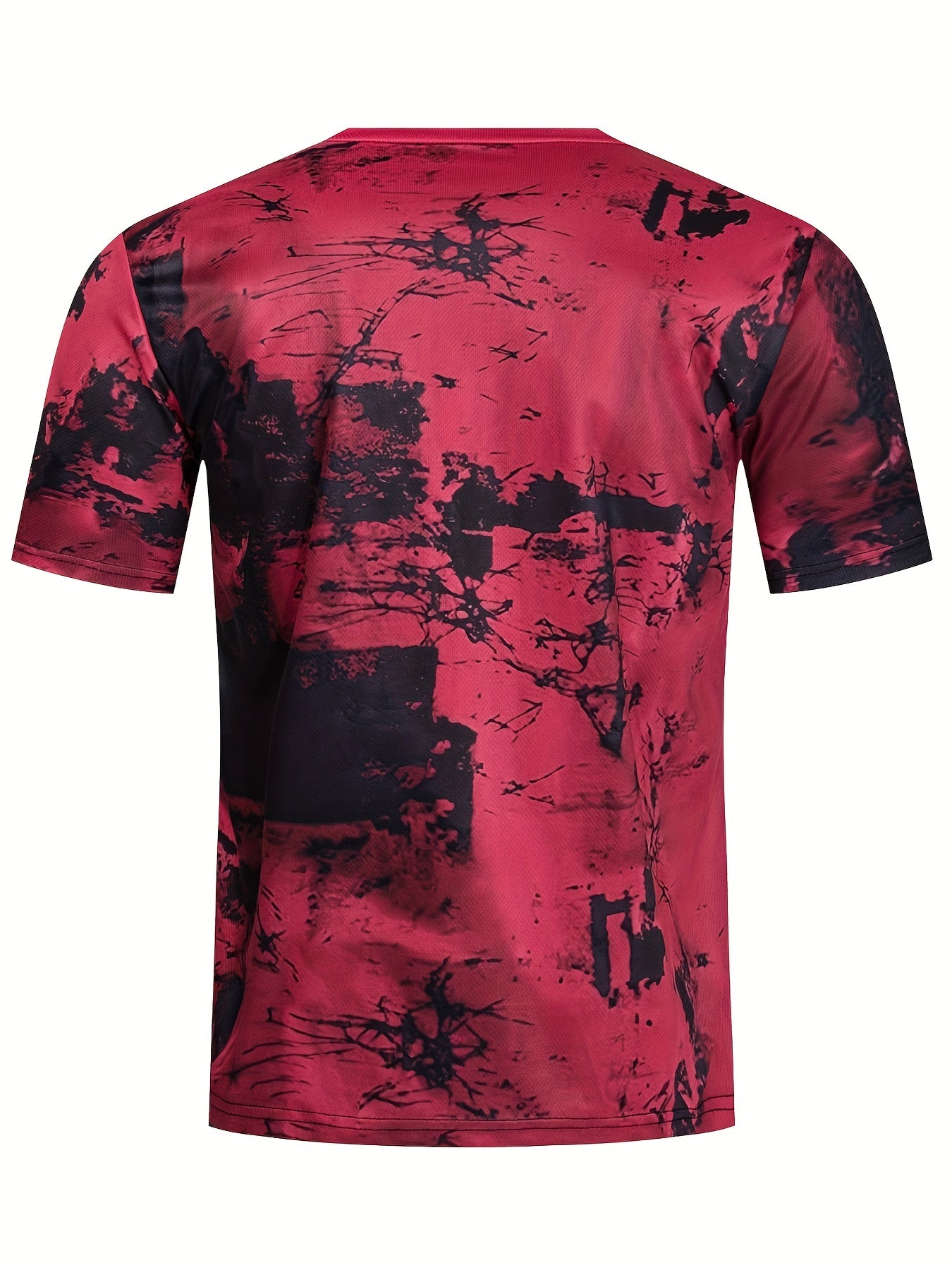 Men's Marble Pattern Print T Shirt Breathable Comfort