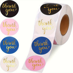500pcs Thank You Stickers Roll for Small Business 3/4 Adhesive Labels