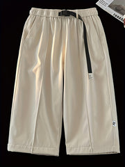 Mens Casual Solid Loose Fit Long Shorts for Spring Summer