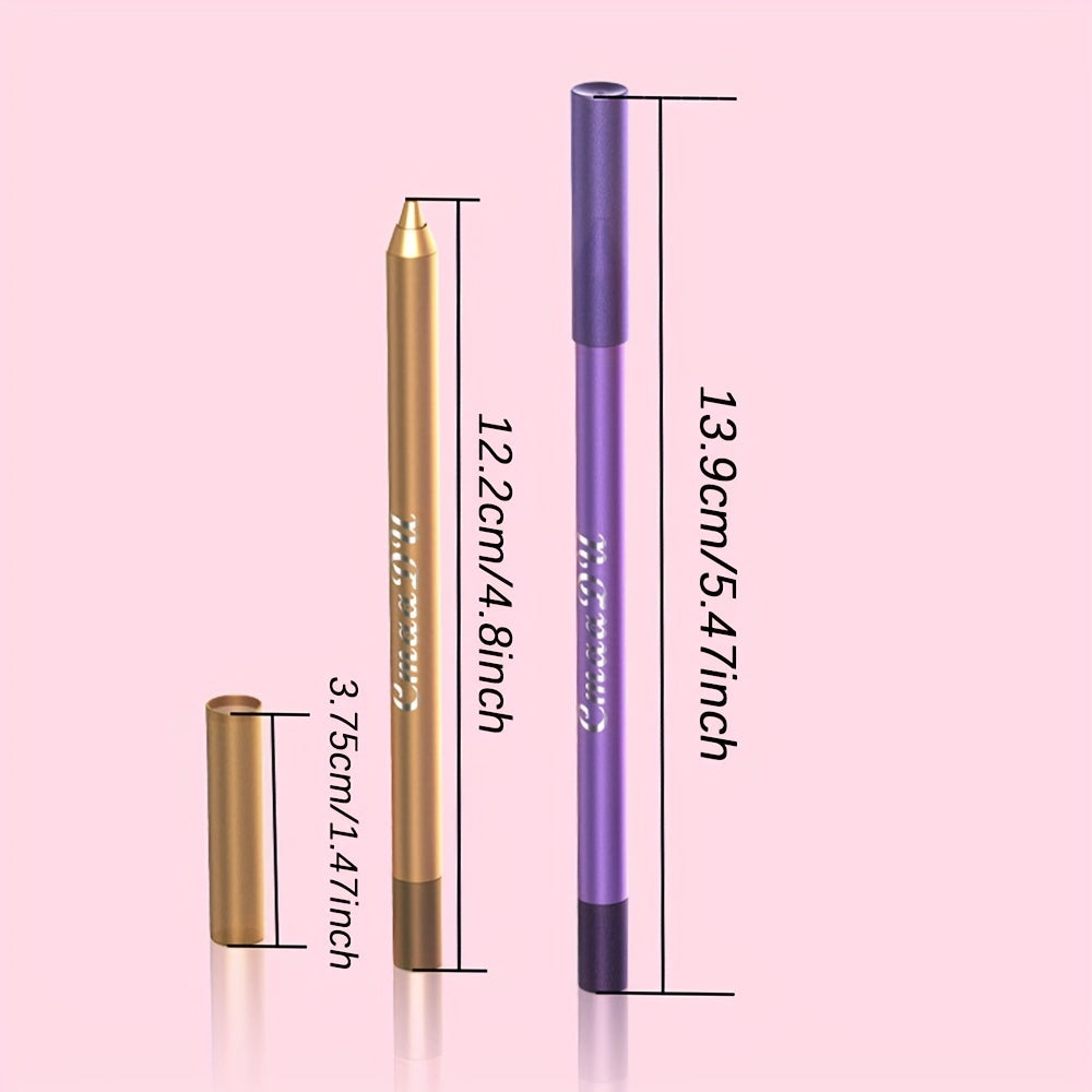 12 Colorful Metallic Eyeliner Pens Long Lasting Waterproof Stick