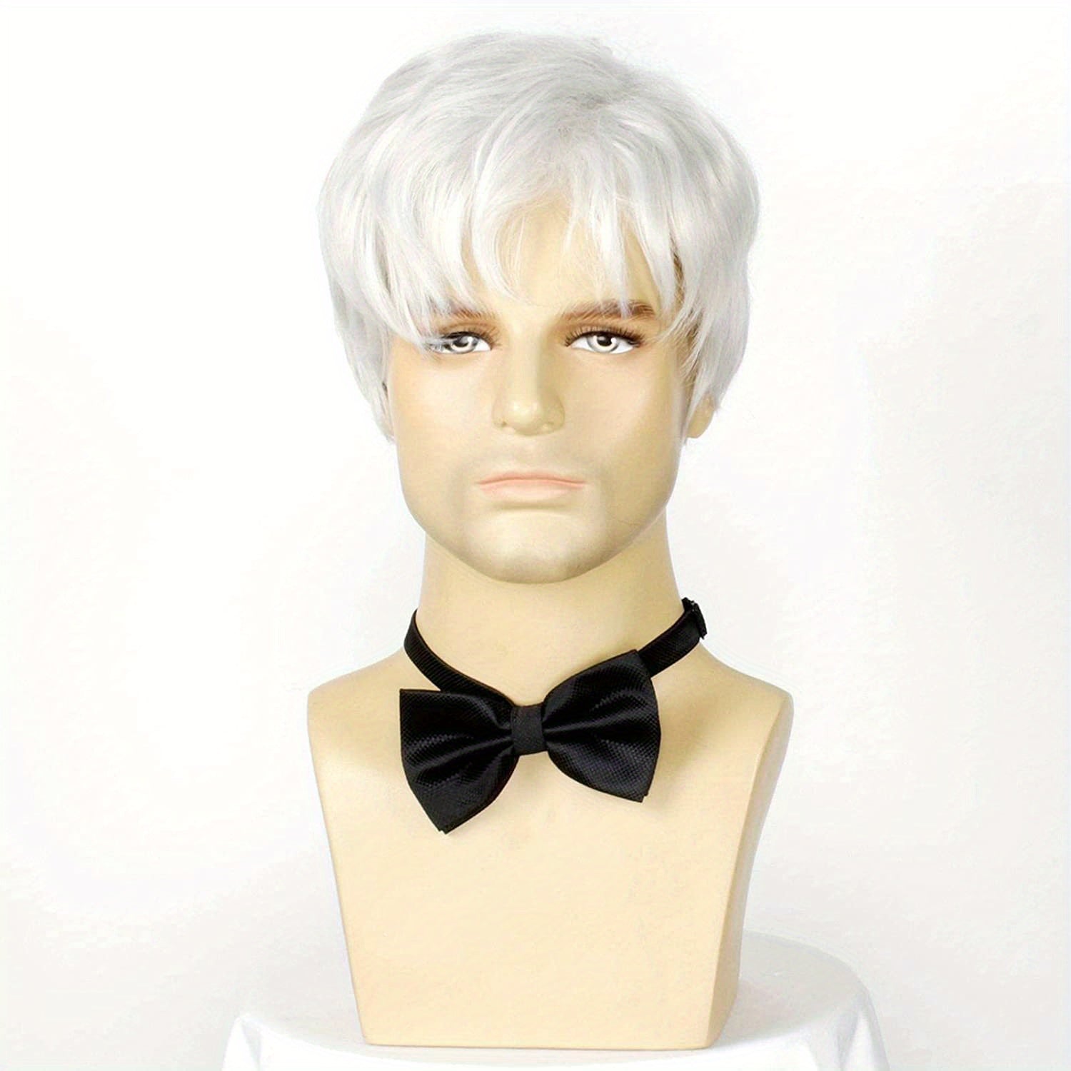 Men's Gray Short Layered Synthetic Hair Wig