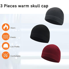 3pcs Warm Fleece Beanie Hat for Winter Sports