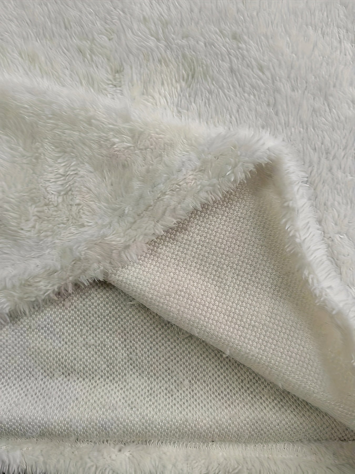 Solid Round Neck Fuzzy Fleece Sweater