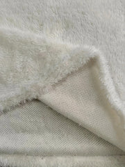 Solid Round Neck Fuzzy Fleece Sweater