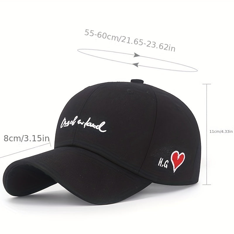 Heart Embroidery Couple Baseball Cap Unisex Adjustable Dad Hats