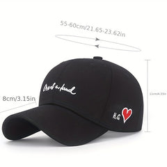 Heart Embroidery Couple Baseball Cap Unisex Adjustable Dad Hats