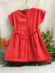 Girls Short Sleeve Cotton Dress Summer Princess Costume Embroidered Outfit