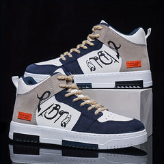 Men's High Top Lace Up Sneakers for Outdoor Walking