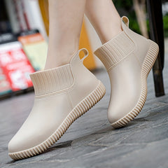 Women's Waterproof Non Slip Rain Boots Solid Medium Calf Fishing Rain