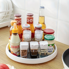 360° Rotating Seasoning Tray Dip Bowl Fruit Dish Bathroom Shelf Storage Rack