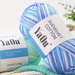 8 Strand Gradient Wool Yarn Colorful Medium Thick DIY Crochet Knit Sweater 100g