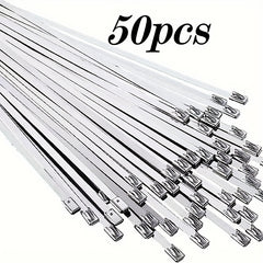 50pcs 29.97cm 304 SS Cable Ties Heavy Duty Self-Locking for Machinery Vehicles