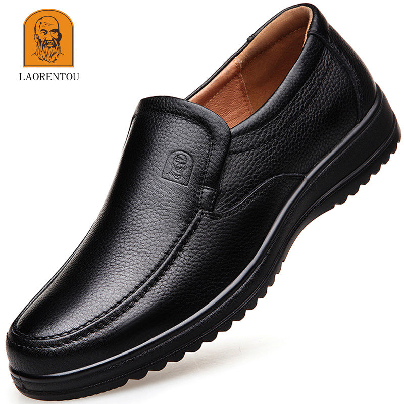 LAORENTOU Men's Leather Oxfords Comfortable Slip On Shoes