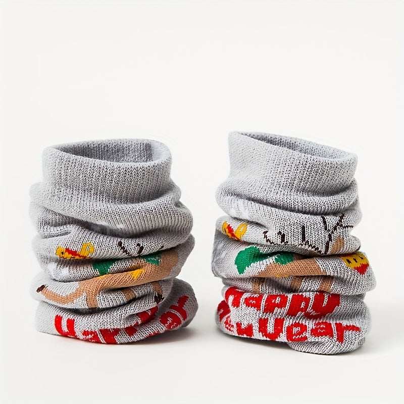3 Pairs Christmas Elk Kids Socks Autumn Winter Cartoon Warmth Students Socks