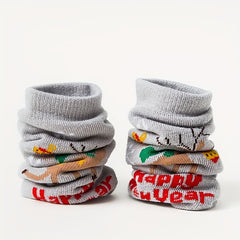 3 Pairs Christmas Elk Kids Socks Autumn Winter Cartoon Warmth Students Socks